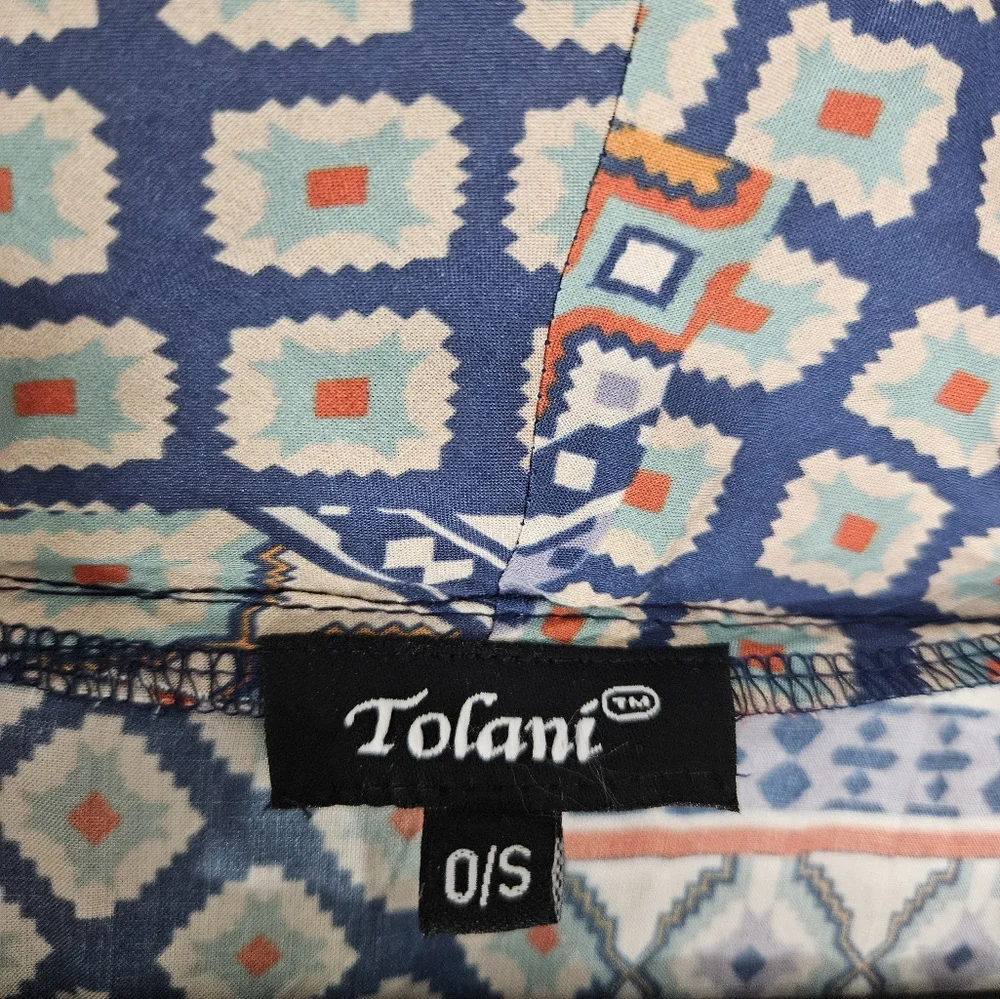 Tolani Collection O/S Kimono Duster Cardigan Boho Open Front Floral & Geometric - Picture 3 of 10